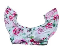 Tinibikini SM S Small Women White Pink Floral Swim Swimming Bikini Top NEW