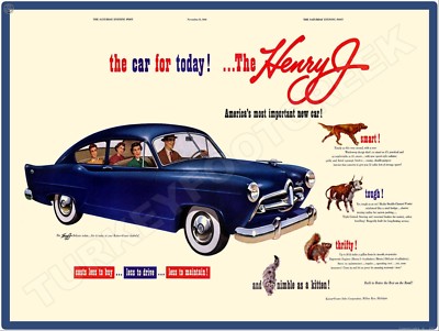 Kaiser The Henry J 9'' x 12'' Metal Sign