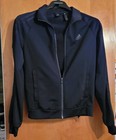 Adidas Men Track Jacket Black with black 3 stripes sz Small preowned 