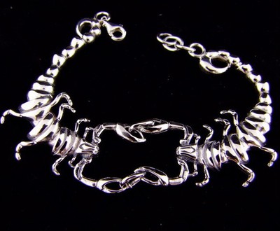 26g 7.7'' 8'' 8.5''  double king scorpion 925 sterling silver mens womens bracelet