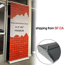 Premium Retractable Banner Stand with Wide Base 33 ½"x 65-90" (WxH) (Stand Only)
