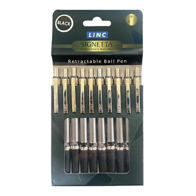 Linc Signetta Ball Pen Black 10 pcs