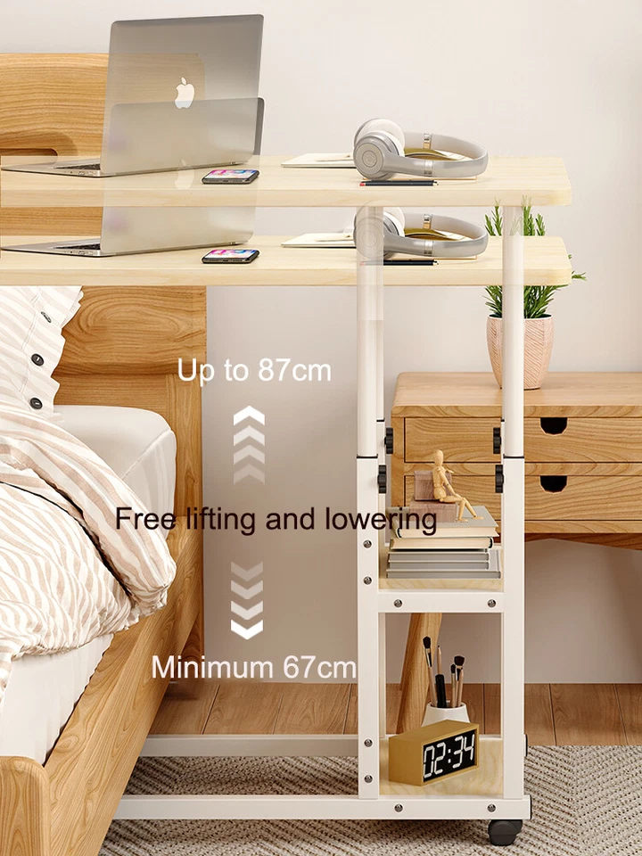 Over Bed Chair Table Hospital Aid Overbed Height & Angle Adjustable Laptop Tray - Image 2 of 4