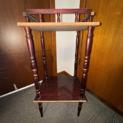 Vintage Wooden Spindle Rail Side Table, Night Stand 28.5 Inch MCM - Picture 9 of 12