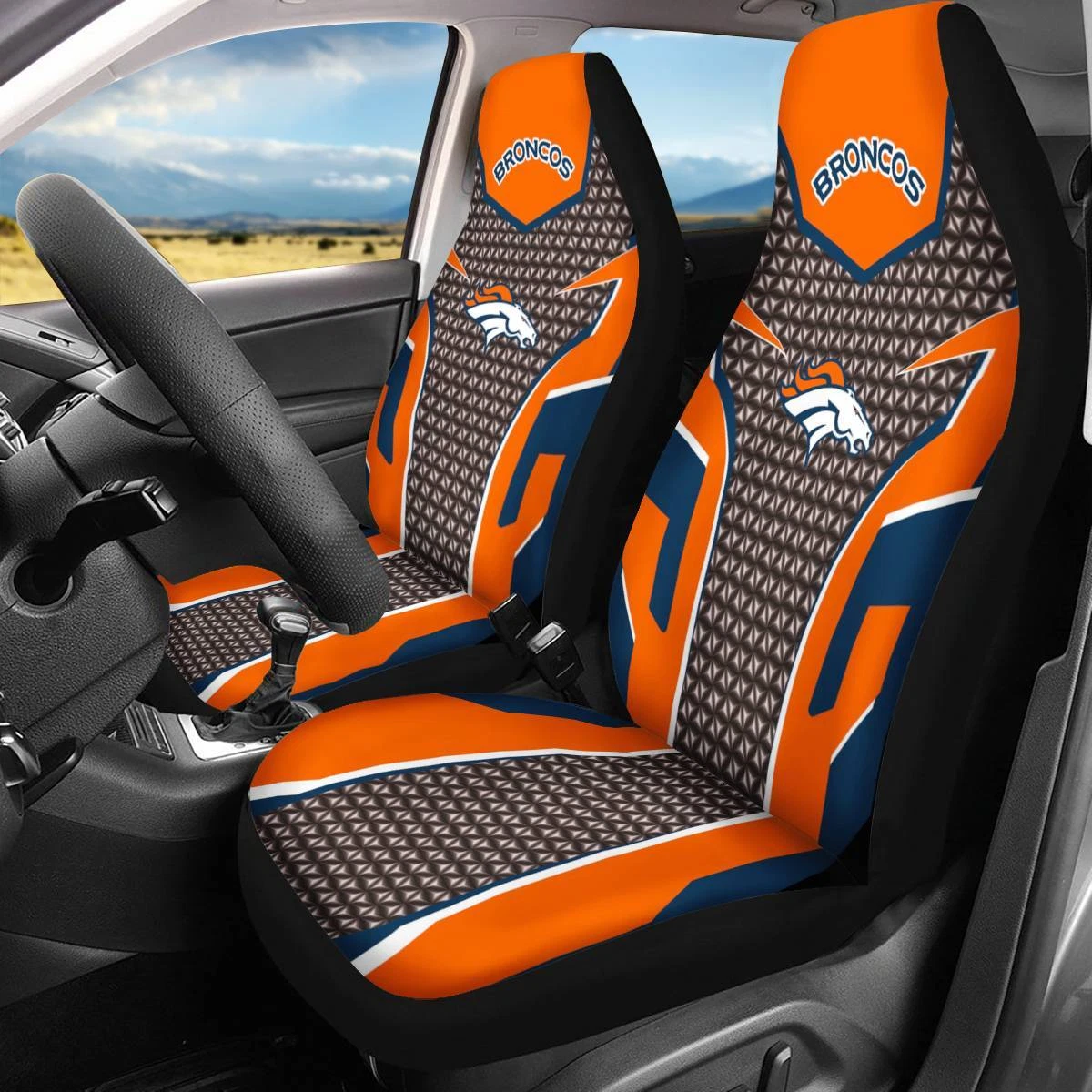 Car Seat Cover Seat Protector 2Pc for Denver Broncos