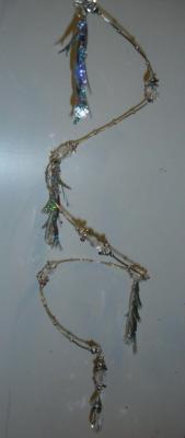 Silber Glitzer & Schmuck hängende Twirl Weihnachtsdekoration Packung x4 Sonderangebot!
