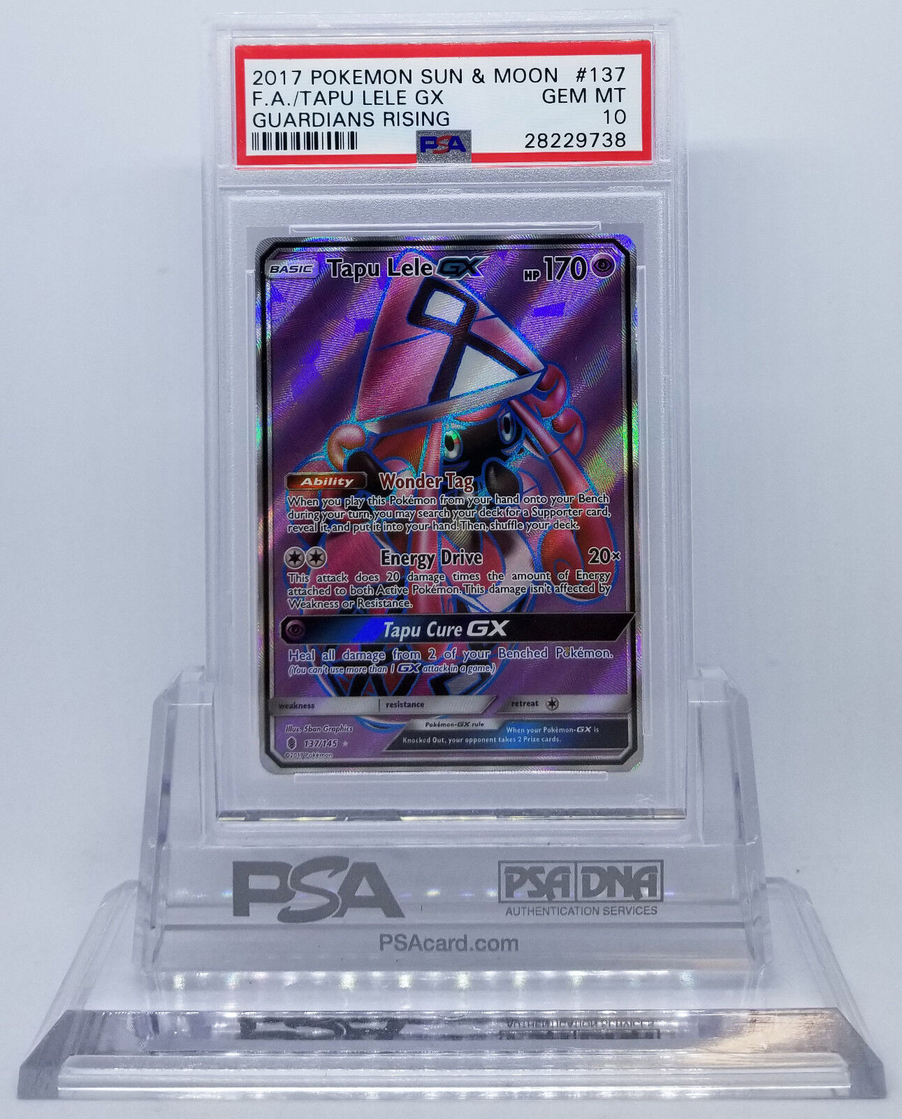 Tapu Koko GX 135/145 PSA 8 NM-MT Guardians Rising Full Art Graded