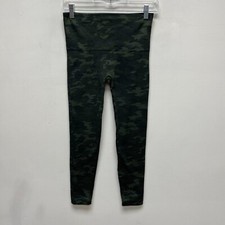 Spanx Womens Green Camo Pull On Look At Me Now Seamless Cropped Leggings Medium