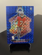 2024 Panini Football Mosaic Bucky Irving 385 Rookie Card (RC) Blue Prizm #’d /99