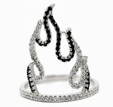 Treated Black Sapphire  Topaz 925 Solid Sterling Silver Ring Jewelry Sz 8