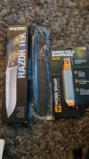 Cold Steel Razor Tek 4116 Recurve Blade Knife W/ Work Sharp sharpener