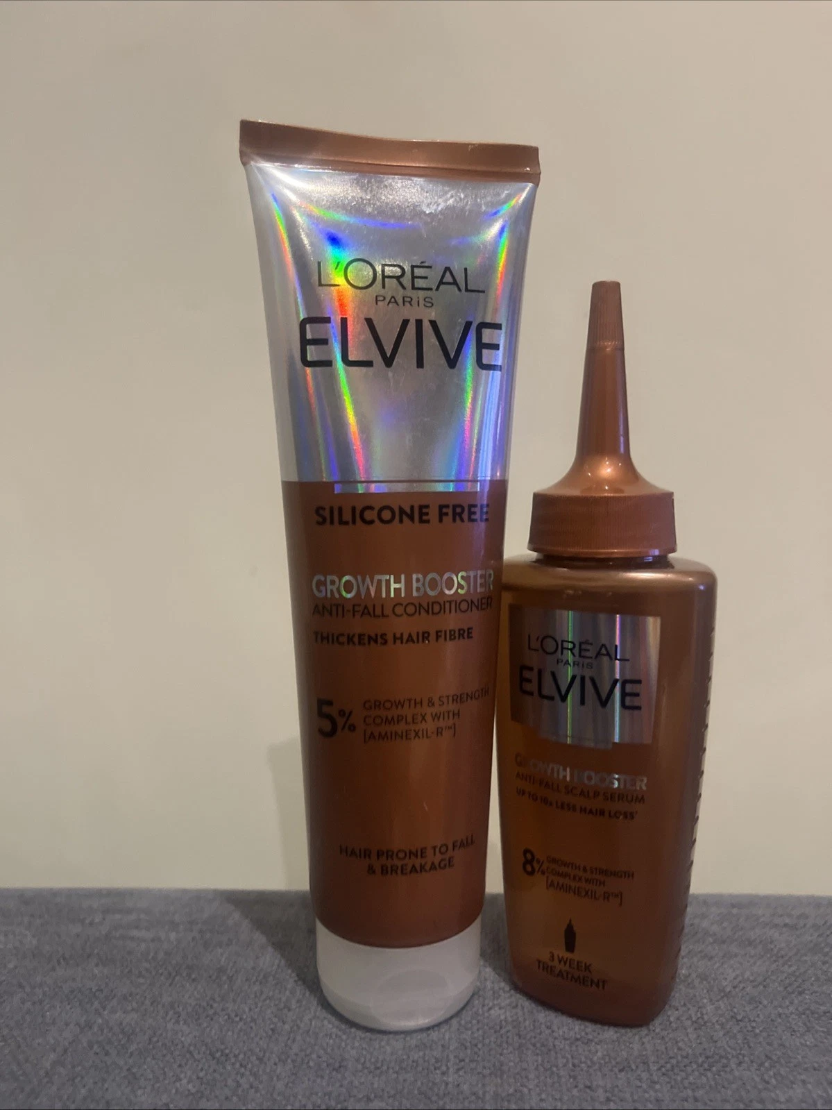TWIN PACK L'Oreal Elvive GROWTH BOOSTER Conditioner Full Size ! & scalp serum