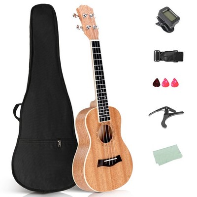 New Ukulele Concert Mahogany Bundle 23 inch Ukelele Bass for Beginners US