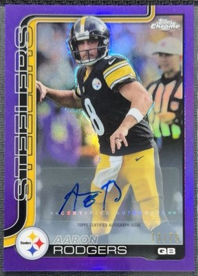 Topps Chrome Football 2025 Aaron Rodgers Steelers BA-AR True Purple Auto 11/75
