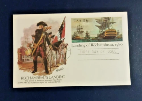 Fdc USA 1980 Landing Of Rochambeau, 1780 Postcard, multicolor 554