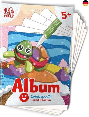 Sabbiarelli Sand-it For Fun - Album Das Meer mit 5 Stickern zum Ausmalen mit