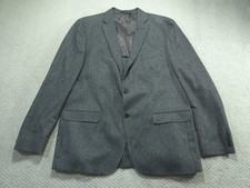 Ralph Lauren Blazer Jacket Mens 48L Gray Sport Coat Wool Cashmere Herringbone