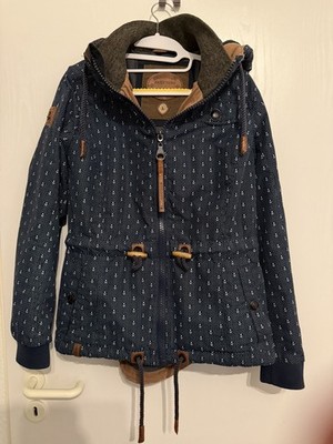 Naketano sehr schöne dunkelblaue Übergangs-Jacke ~ mit Ankern ~ Parker ~ Gr. L