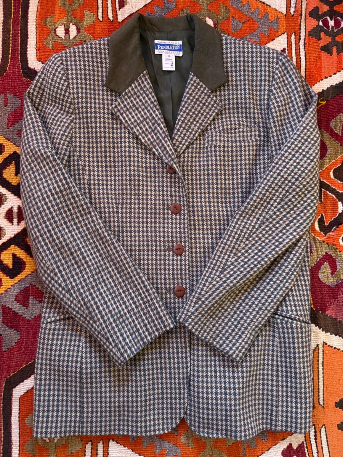 Pendleton Knockabout Houndstooth Jacket Blazer 10… - image 1