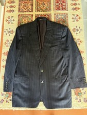 Canali Italy Navy Pinstripe Wool Sport Coat Blazer Made in Italy Luxury