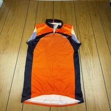 VTG RLX Polo Cycling Vest Mens M Sleeveless Orange Triathlon Bike