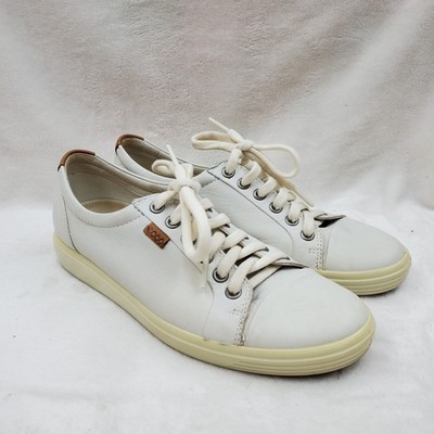 ECCO Shoes Women's Size EU 38 US 7-7.5 White Leather Soft 7 Sneaker Lace Up