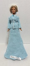 Barbie Vintage OOAK Dutchess of Windsor Teal Crochet Dress with Hat