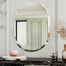 Beveled Bathroom Mirror,20x28 Frameless Bathroom Mirror,Oval Bathroom Mirrors...