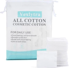 Square Cotton Pads for Makeup Remover, 100% Pure Cotton, Hypoallergenic, Ultra-S