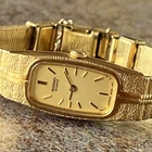 Vintage Seiko Watch 2E20-6311 Women’s 13mm Gold Tone w/Safety Chain Petite 5.25"