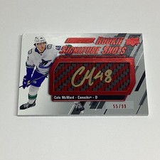 Cole McWard Canucks 2023-24 Engrained Upper Deck Rookie Auto Stick #55/99 RSS-CM