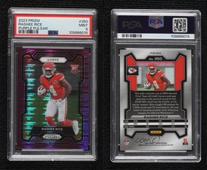 2023 Panini Prizm Rookies Purple Pulsar Rashee Rice #350 PSA 9 MINT Rookie RC