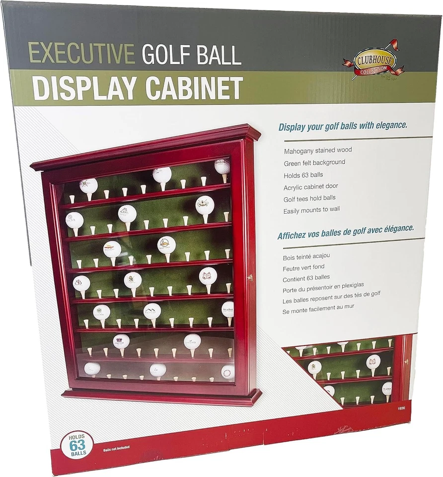 Gabinete para pelotas de golf de caoba con puerta de acrílico Foto 4 de 4