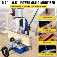 VEVOR Woodworking Mortise Machine, 1/2 HP 1700RPM Powermatic Mortiser, With Mova