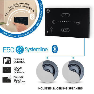 Systemline E50 (schwarz) Bluetooth Musiksystem mit 2x Premium Deckenlautsprechern