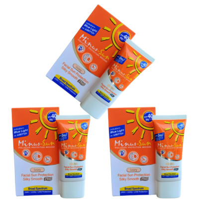 Minus Sun Ivory Facial Sun Protection Silky Smooth SPF40+++ 30g x 3 Pcs.