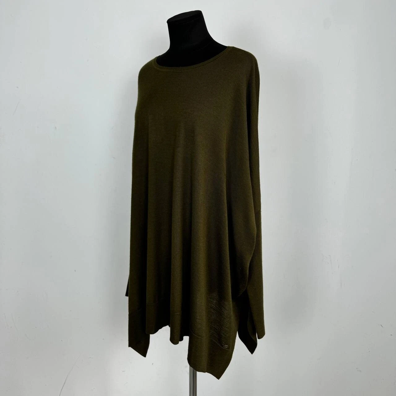 GUCCI Abito Tunica Relax Lana Oliva Cashmere Made In Italy Taglia L