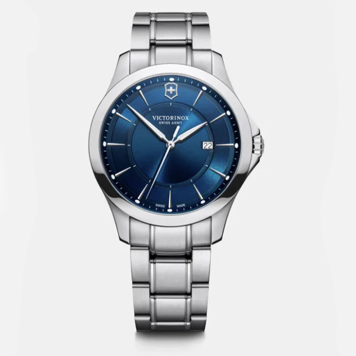New Victorinox Swiss Army Alliance Quartz Blue Dial Steel Men's