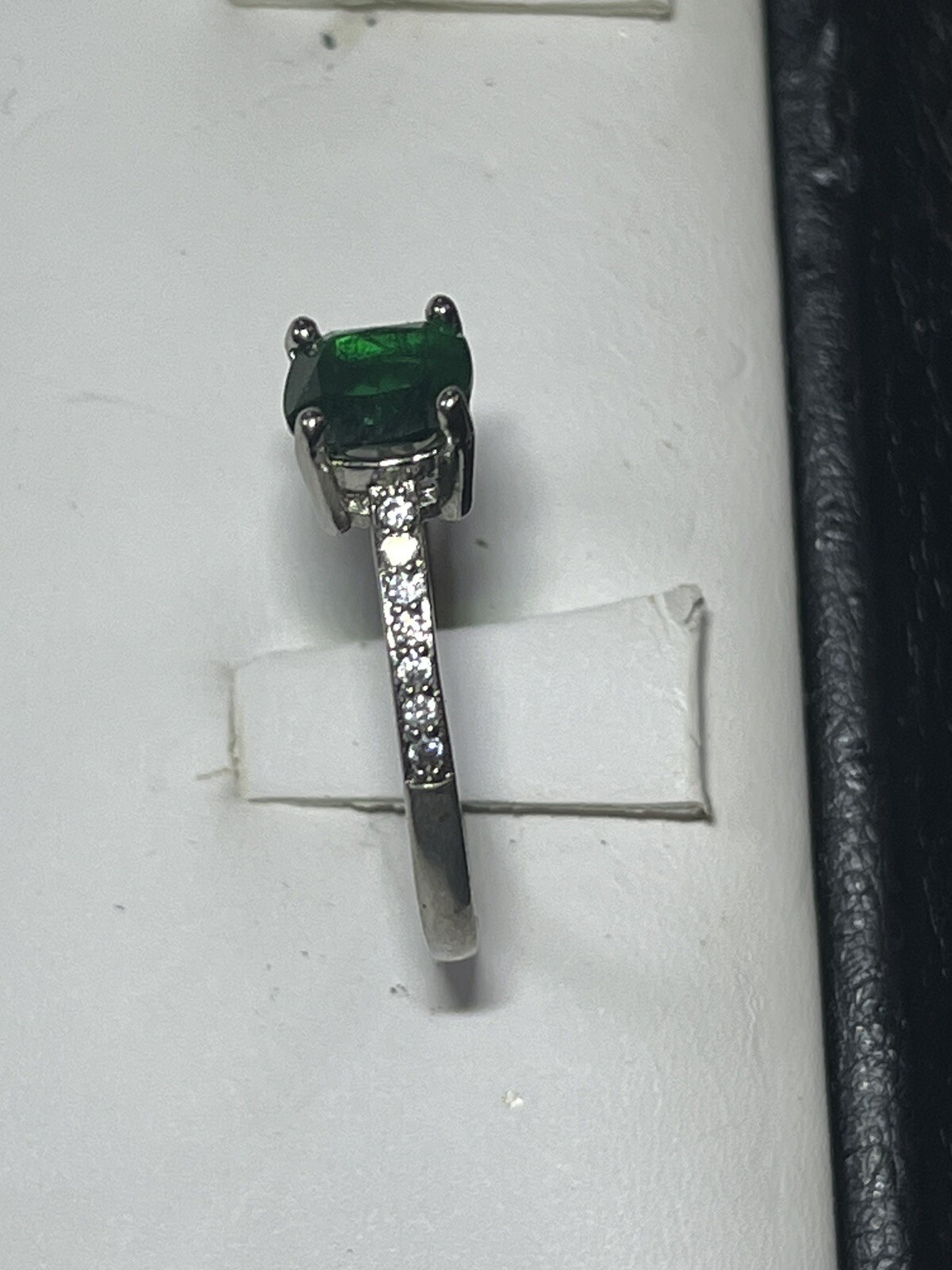 Created Emerald Ring Solid Sterling Silver 925 Si… - image 5