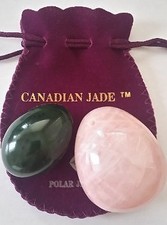 Yoni Eggs 2-pcs Set of Nephrite Jade & Rose Quartz