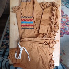 Vintage Handmade Halloween Indian Costume Child Dressup Fringed 2 Piece