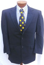 40R Mens Jos A Bank Blazer Jacket Coat 2 Btn Black Wool Single Vent