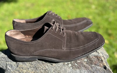 Salvatore Ferragamo Mens 11 D Brown Suede Lace Up Dress  display picture 1