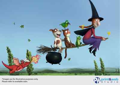 Room on the Broom Chasing Dragon Mural Wall Art Quality Pastable