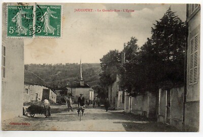 JAUCOURT Aube postcard 10 la grande rue - l'église