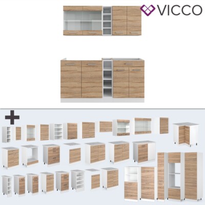 Cuisine en angle Kitchenette Cuisine intégrée R-Line blanc sonoma Vicco Cuisine en angle Kitchenette Cuisine intégrée R-Line blanc sonoma Vicco