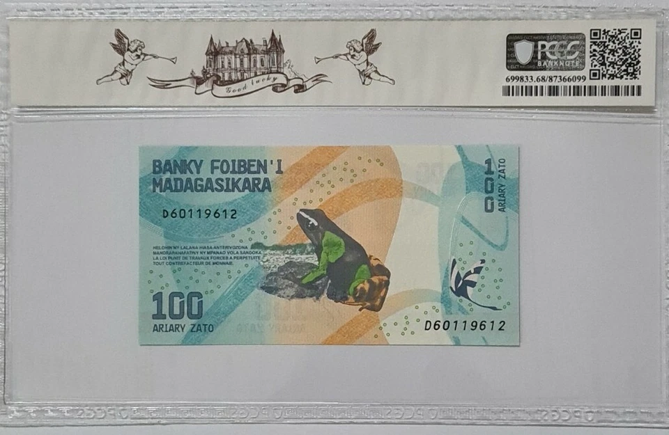 2017 MADAGASCAR 100 Ariary PCGS68 EPQ SUPERB GEM UNC @ P-97 @ - Image 2 of 4