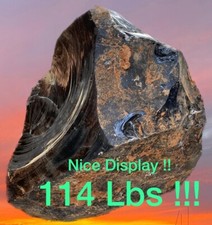 114 LBS LARGE GIANT RAW Dark Black Obsidian Crystal Rock. Not Sphere. 10 Day UPS