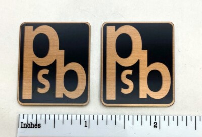 PSB Speakers Badge Vintage Logo Pair Aluminum Custom Made Self Stick