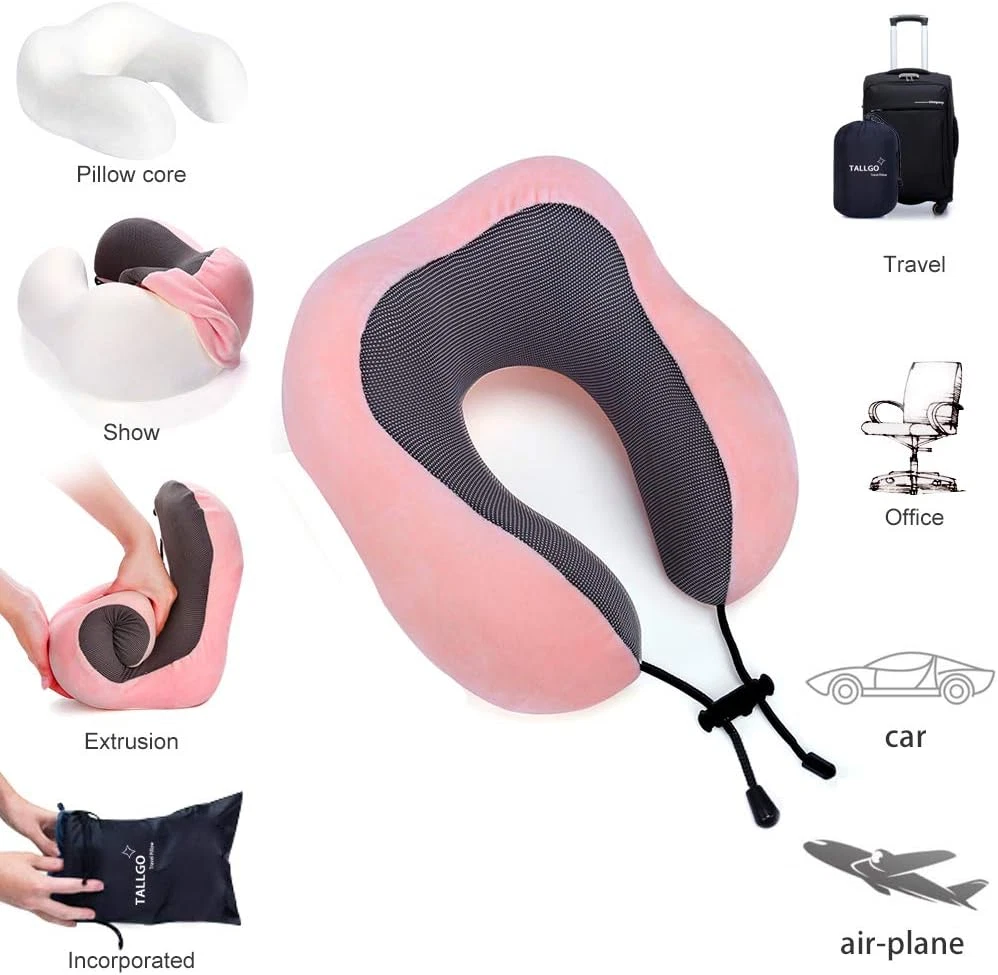 Travel Pillow, Best Memory Foam Neck Pillow Head Support Soft Pillow For